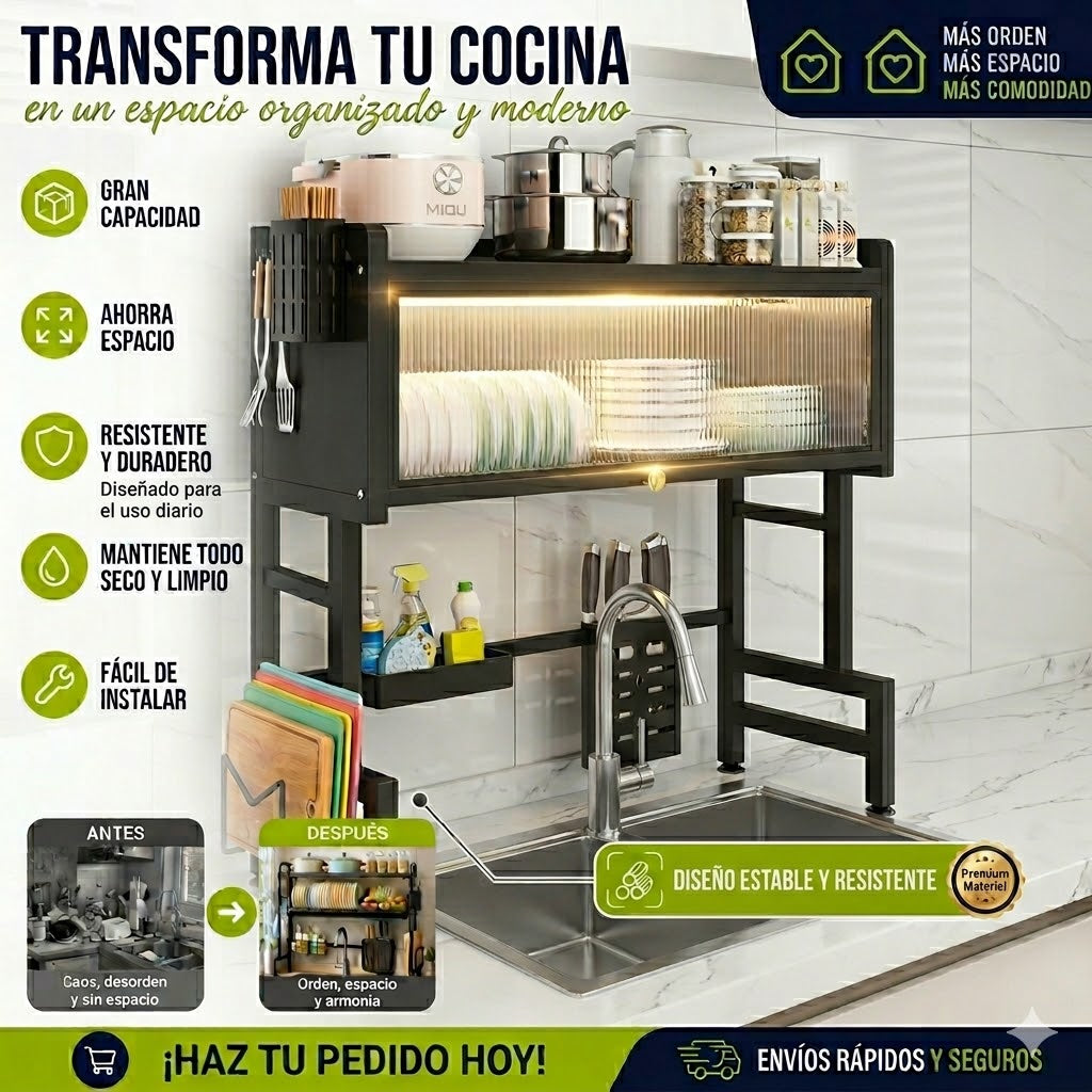 RACK ORGANIZADOR DE COCINA MULTIFUNCIONAL